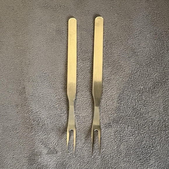 Mid Century Denmark Teak Appetizer Tray w/ Dual Plastic Inserts & Forks - Picture 4 of 12